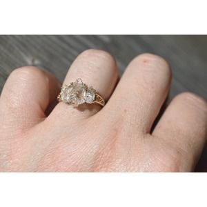Art Deco Ring Raw Diamond Ring Rough Diamond Ring promise anniversary gi…